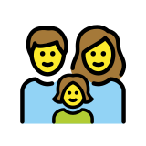 Семейство: мъж, жена, момиче - OpenMoji