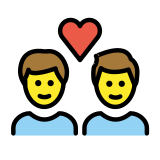 Двойка и сърце: мъж и мъж - OpenMoji
