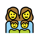 Семейство: жена, жена, момче, момче - OpenMoji