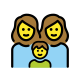 Семейство: жена, жена, момче - OpenMoji