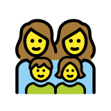 Семейство: жена, жена, момиче, момче - OpenMoji