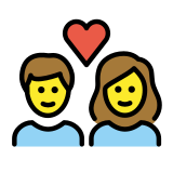 Двойка и сърце: жена и мъж - OpenMoji