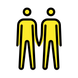 Двама мъже, държащи се за ръце - OpenMoji