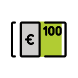 Банкнота със знак за евро - OpenMoji