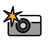 Фотоапарат със светкавица - OpenMoji