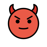 Усмихнато лице с рога - OpenMoji