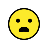 Намръщено лице с отворена уста - OpenMoji