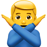 мъж, правещ жест за „не“