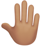 вдигната длан: средна на цвят кожа