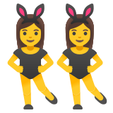 Забавляващи се жени със заешки уши - Noto Color Emoji