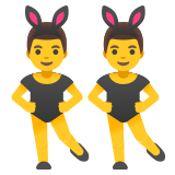 Веселящи се мъже със заешки уши - Noto Color Emoji