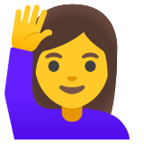 Щастлива жена, вдигнала ръка - Noto Color Emoji