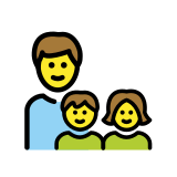 Семейство: мъж, момиче, момче - OpenMoji