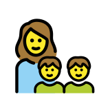 Семейство: жена, момче, момче - OpenMoji