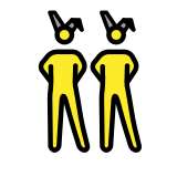 Веселящи се мъже със заешки уши - OpenMoji