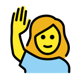 Щастлива жена, вдигнала ръка - OpenMoji
