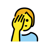 Ръка върху лице - OpenMoji