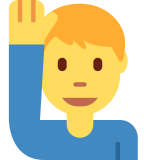 Щастлив мъж, вдигнал ръка - Twitter / X
