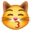 Целувка котка емоджи U+1F63D Целувка котка емоджи U+1F63D